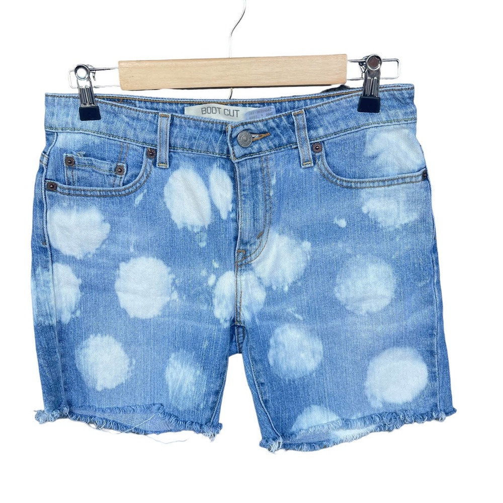 Levis 515 Jean Shorts Womens Size 8‎ Blue Cutoff Bleach Dye